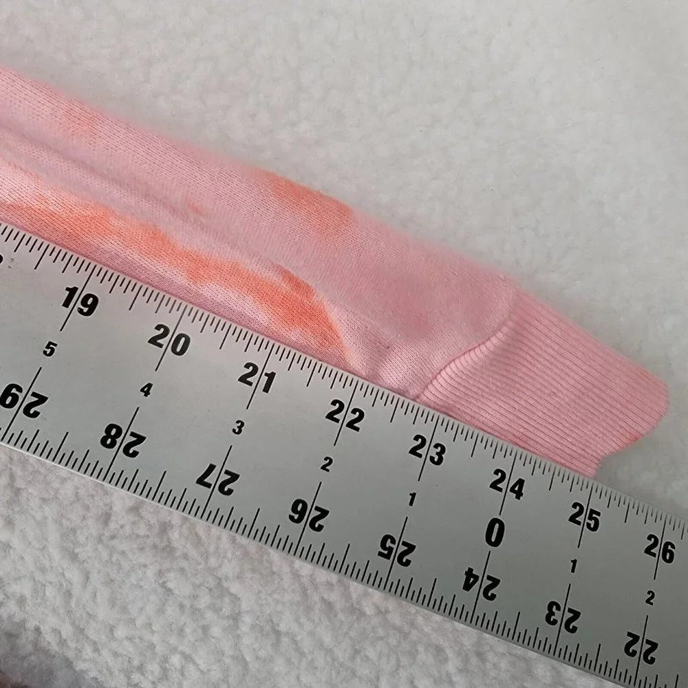 Torrid Pink Tie Dye Le Soleil Sun Moon Classic Round Neck Comfy Pullover Sweater - Picture 7 of 13